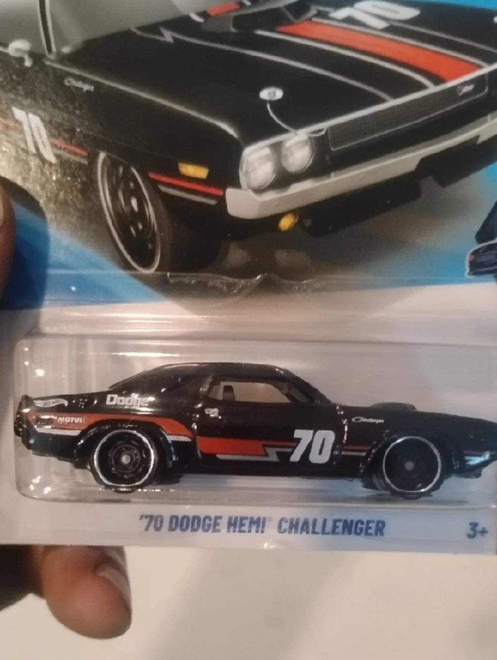 Mattel Hot Wheels '70 Dodge Hemi Challenger - Black with Red Stripes